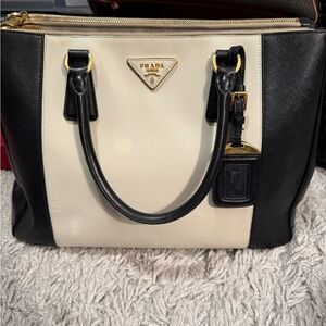 Prada Black and Cream Satchel
